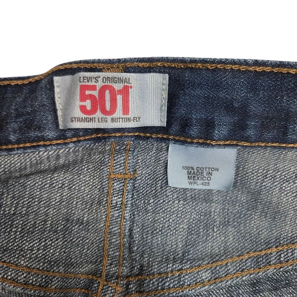 Vtg Levi's 501 Original Jeans Mens 34x30 Dark Wash Blue Straight Leg Denim
